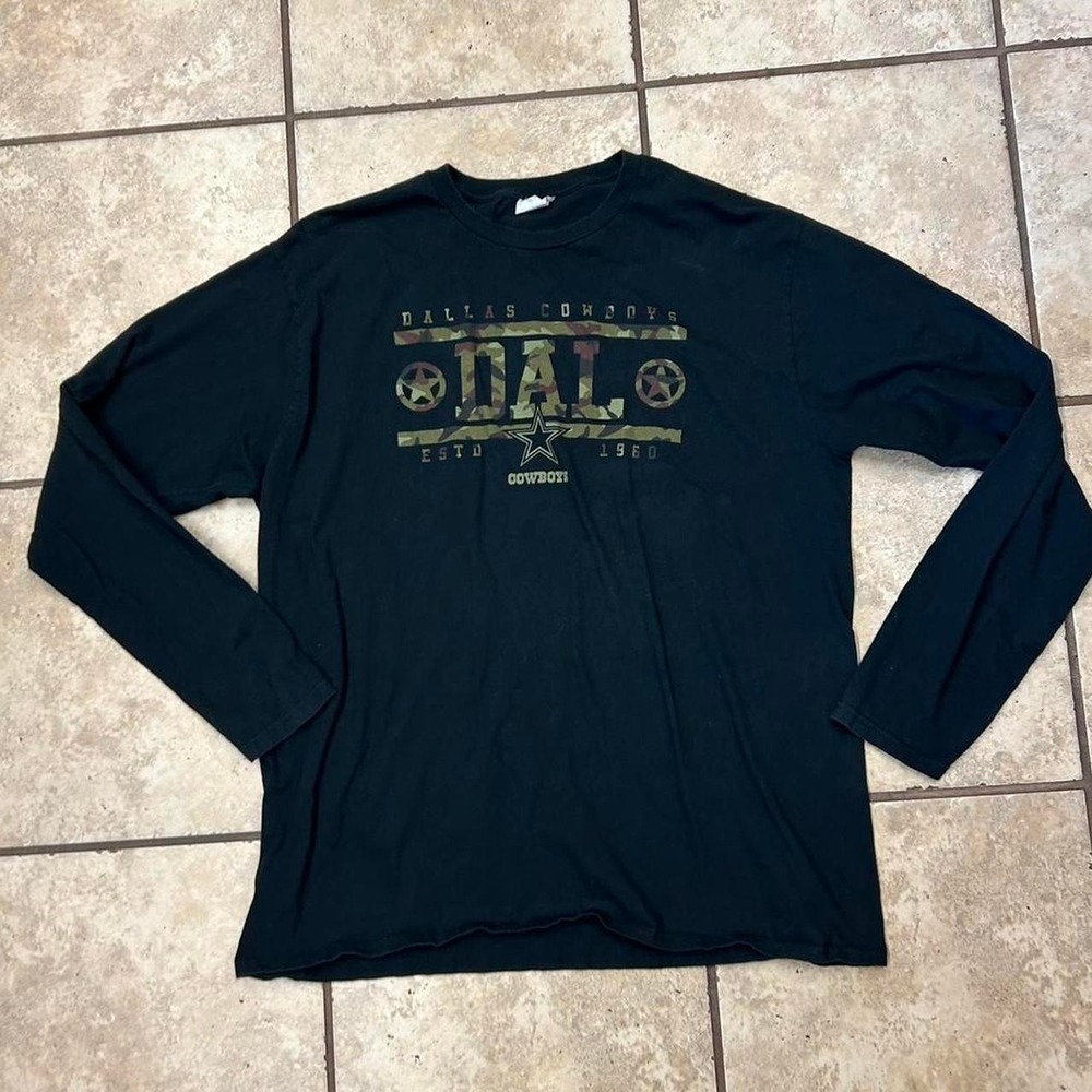Dallas Cowboys Black Long Sleeve Camo shirt Size XL